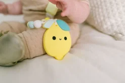 Loulou Lollipop Silicone Teether with Clip - Lemon