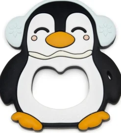 Loulou Lollipop Silicone Teether with Clip - Peguin/Black