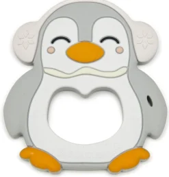 Loulou Lollipop Silicone Teether with Clip - Penguin