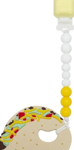 Loulou Lollipop Silicone Teether with Gem Clip - Taco