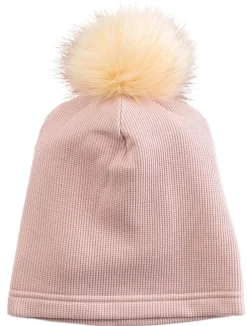 Loulou Lollipop Waffle Pom Pom Hat, 12-24 Months - Blush Pink