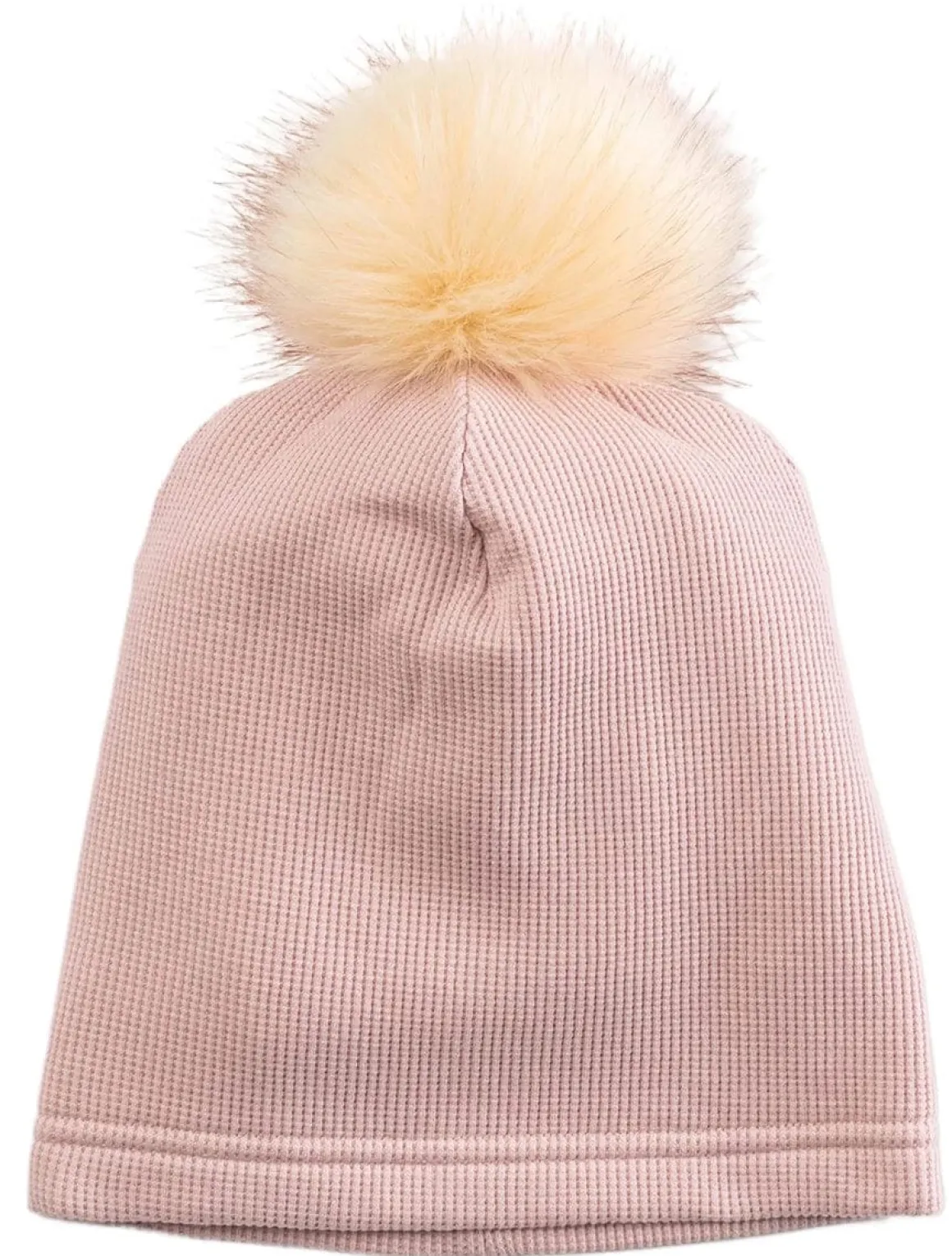Loulou Lollipop Waffle Pom Pom Hat, 12-24 Months - Blush Pink