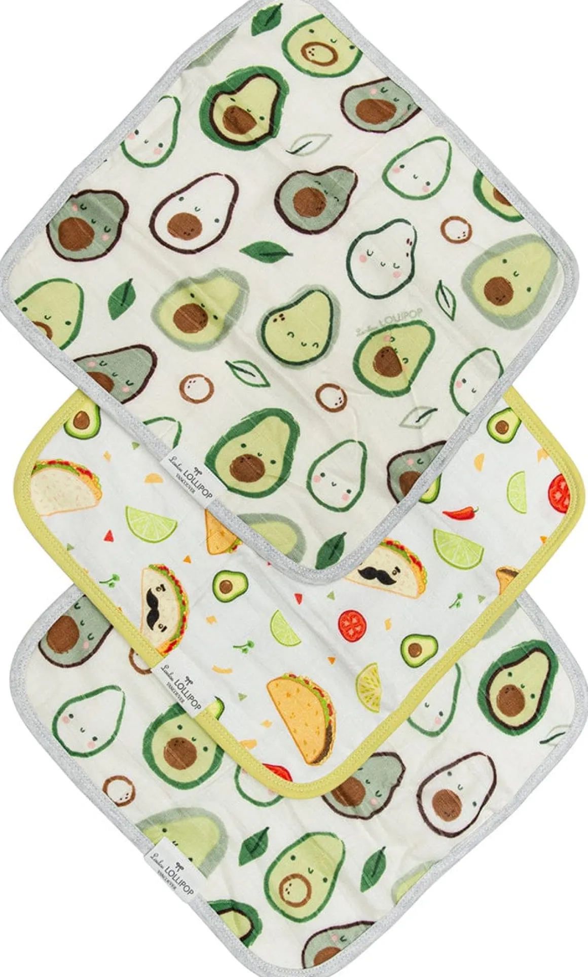 Loulou Lollipop Washcloth 3-Piece Set - Avocado