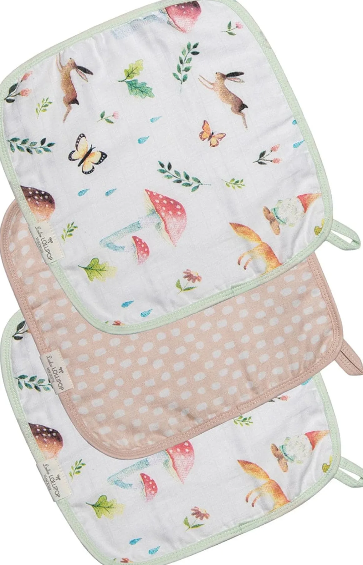 Loulou Lollipop Washcloth 3-Piece Set - Woodland Gnome
