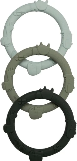 Loulou Lollipop Wild Teething Ring Set - Sage Green