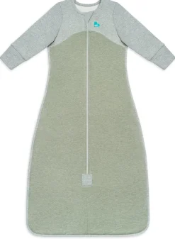 Love To Dream Long Sleeve Sleep Bag Organic Cotton Fleece Mild, 6-18 M - Olive Marl