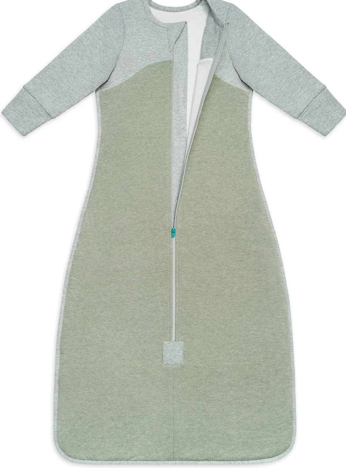 Love To Dream Long Sleeve Sleep Bag Organic Cotton Fleece Mild, 6-18 M - Olive Marl