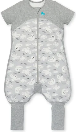 Love To Dream Short Sleeve Sleep Suit Organic Cotton Mild, 24-36 M - Doves Grey