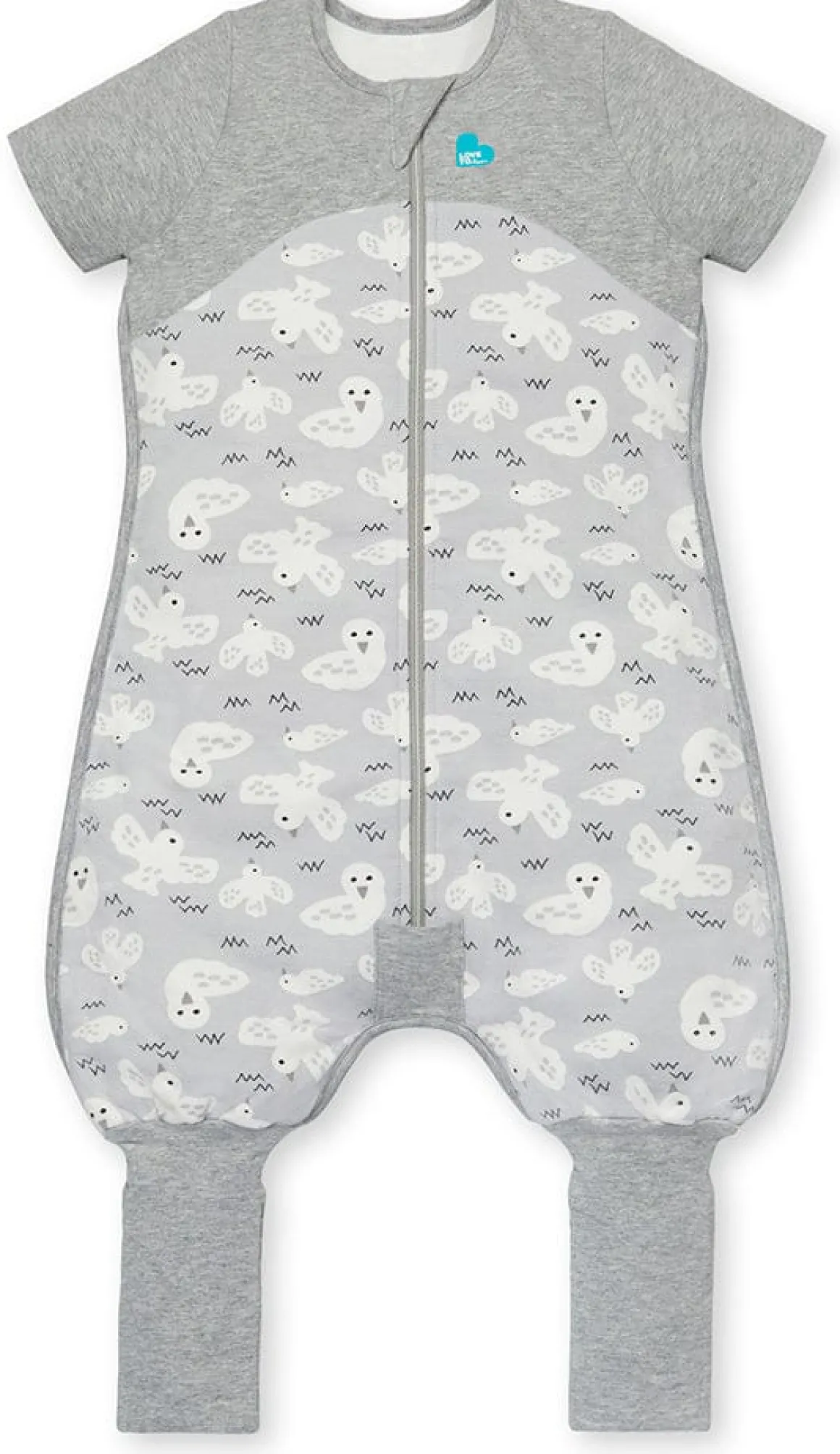 Love To Dream Short Sleeve Sleep Suit Organic Cotton Mild, 24-36 M - Doves Grey