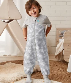 Love To Dream Short Sleeve Sleep Suit Organic Cotton Mild, 24-36 M - Doves Grey