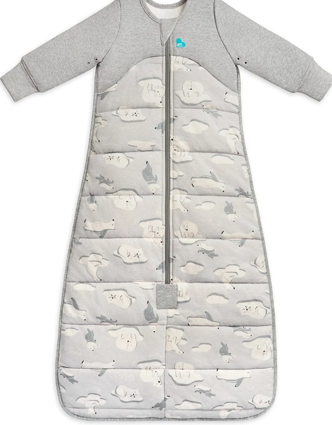 Love To Dream Sleep Bag Quilted Cotton 3.5 TOG, 6-18 M - South Pole Grey