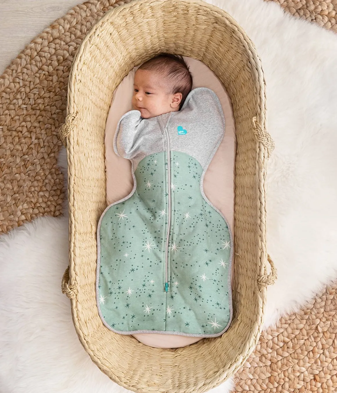 Love To Dream Swaddle UP Cotton Fleece Mild, Newborn - North Star Olive