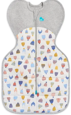 Love To Dream Swaddle UP Designer Collection Quilted Cotton 2.5 TOG, Medium - Happy Hats White