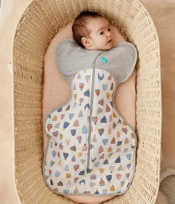 Love To Dream Swaddle UP Designer Collection Quilted Cotton 2.5 TOG, Medium - Happy Hats White