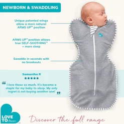 Love To Dream Swaddle UP Designer Collection Quilted Cotton 2.5 TOG, Medium - Happy Hats White