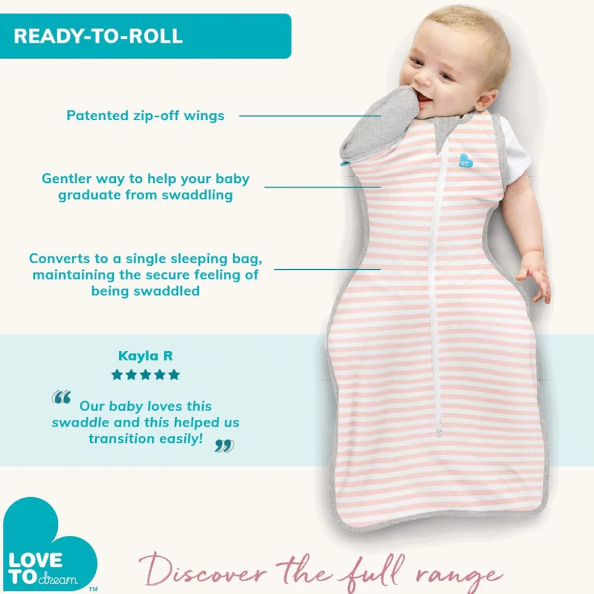 Love To Dream Swaddle UP Designer Collection Transition Bag Original 1.0 TOG, Large - Animal Olive