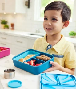 LunchBots Large Build-A-Bento Lunch Box, 4 cups - Blue Whale