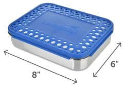 LunchBots Large Cinco Bento 5 Compartment Lunch Box - Blue Dots