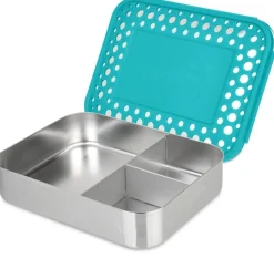 LunchBots Large Trio Bento 3 Compartment Lunch Box - Aqua Dots