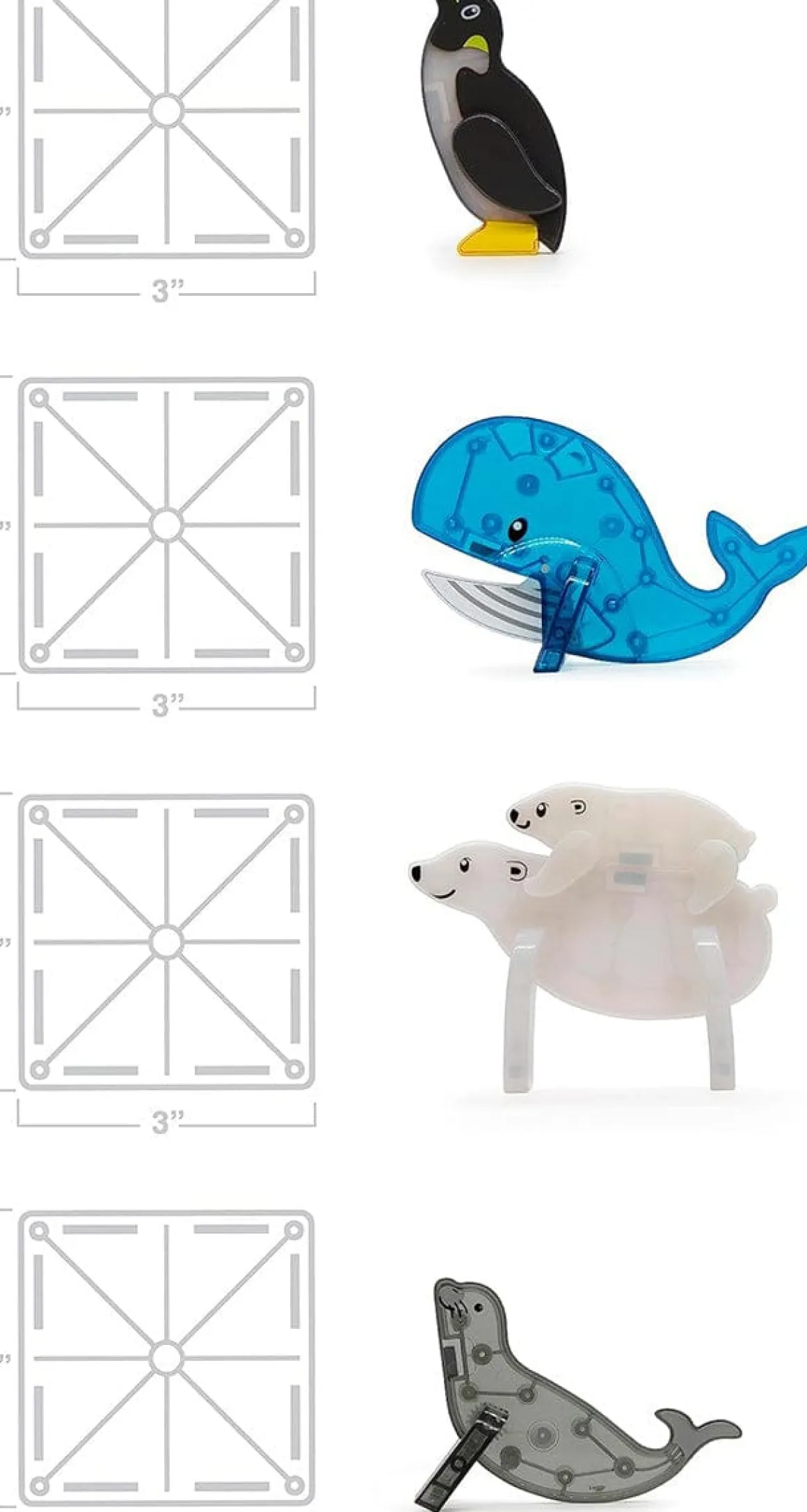 Magna-Tiles Arctic Animals, 25-Piece Set
