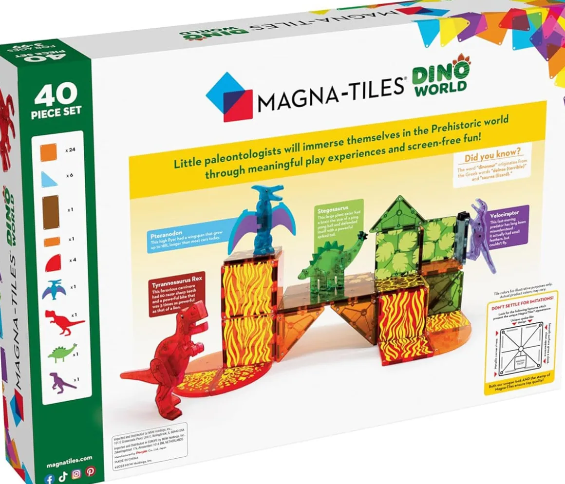 Magna-Tiles Dino World, 40-Piece Set