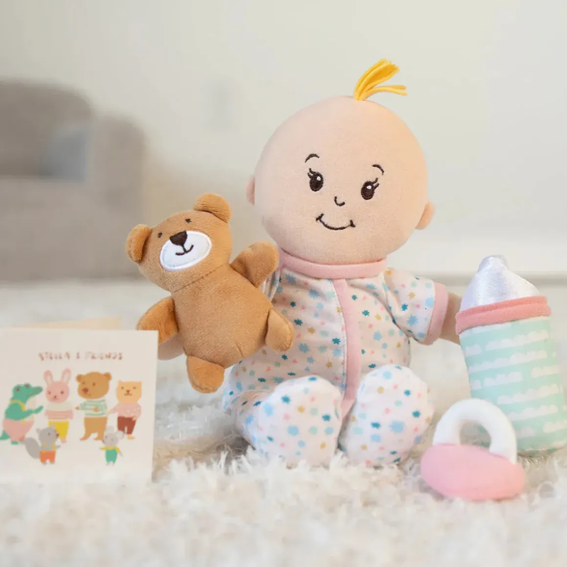 Manhattan Toy Love, Stella Sleepy Time Set Peach Doll with Blonde Tuft