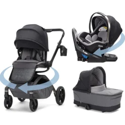 Maxi-Cosi Tana 360 + Peri 180 Rotating Infant Car Seat Travel System + Bassinet Bundle - Onyx Heritage