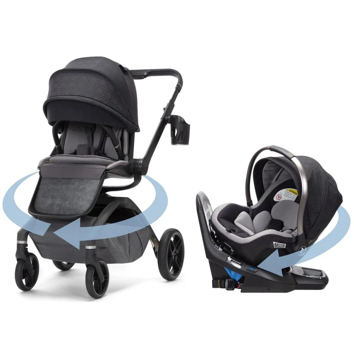Maxi-Cosi Tana 360 + Peri 180 Rotating Infant Car Seat Travel System Bundle - Onyx Heritage