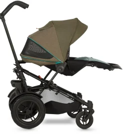 Micralite TwoFold Double Stroller + Bassinet - Evergreen