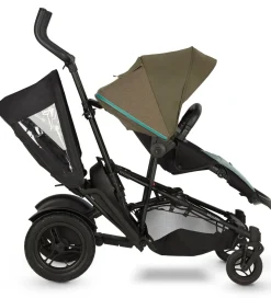 Micralite TwoFold Double Stroller + Bassinet - Evergreen