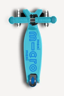 Micro Kickboard Maxi Deluxe Foldable LED Scooter - Bright Blue