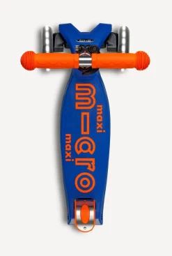 Micro Kickboard Maxi Deluxe Foldable LED Scooter - Neon Blaze Orange