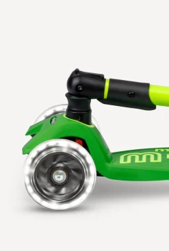 Micro Kickboard Maxi Deluxe Foldable LED Scooter - Neon Parrot Green