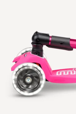 Micro Kickboard Maxi Deluxe Foldable LED Scooter - Shocking Pink