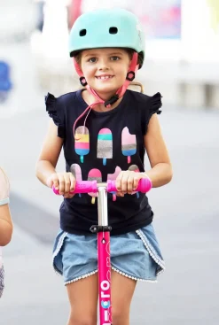 Micro Kickboard Maxi Deluxe Foldable LED Scooter - Shocking Pink
