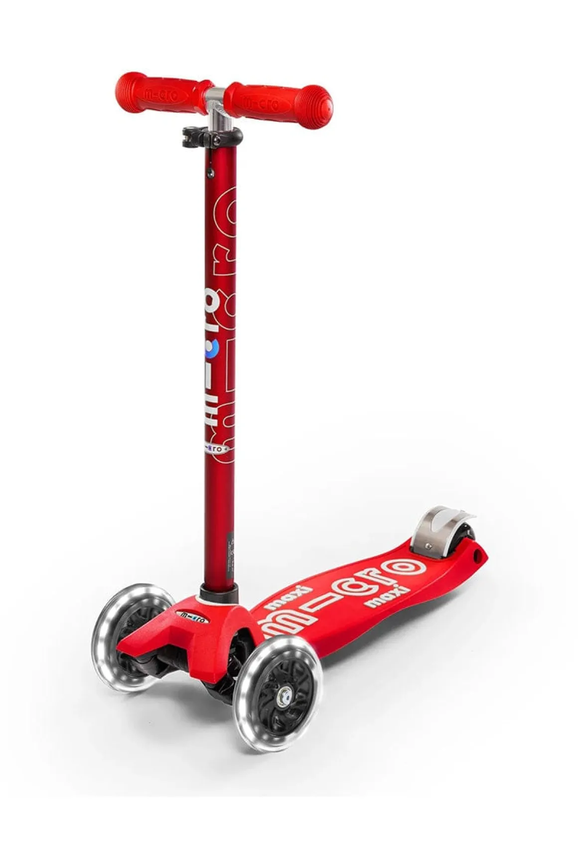 Micro Kickboard Maxi Deluxe LED Scooter (5-12 years) - Red