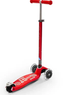 Micro Kickboard Maxi Deluxe LED Scooter (5-12 years) - Red