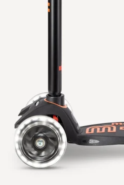Micro Kickboard Maxi Deluxe LED Scooter - Black / Orange