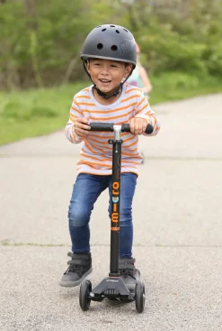 Micro Kickboard Maxi Deluxe LED Scooter - Black / Orange