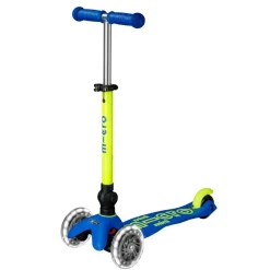 Micro Kickboard Micro Mini Foldable LED Scooter (2-5 Years) - Neon Canary Yellow / Blue