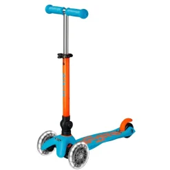 Micro Kickboard Micro Mini Foldable LED Scooter (2-5 Years) - Neon Sunset Orange / Aqua