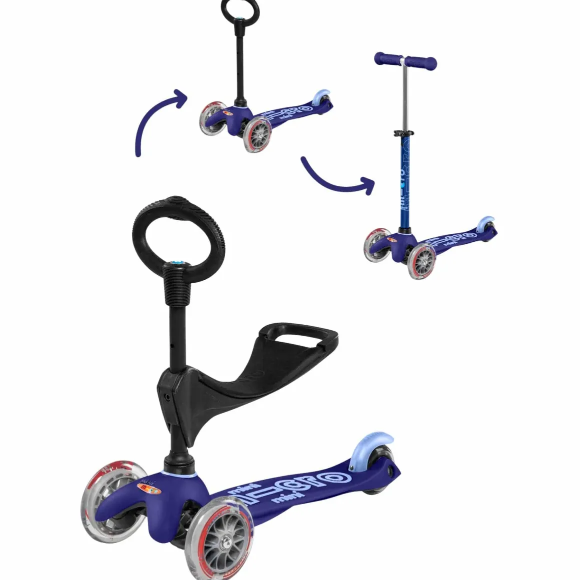 Micro Kickboard Micro Mini 3-in-1 Deluxe Scooter - Blue