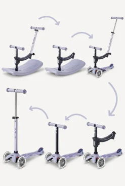 Micro Kickboard Mini Deluxe Rock & Go LED Scooter - Lavender Mist