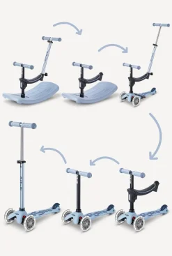 Micro Kickboard Mini Deluxe Rock & Go LED Scooter - Ocean Slate
