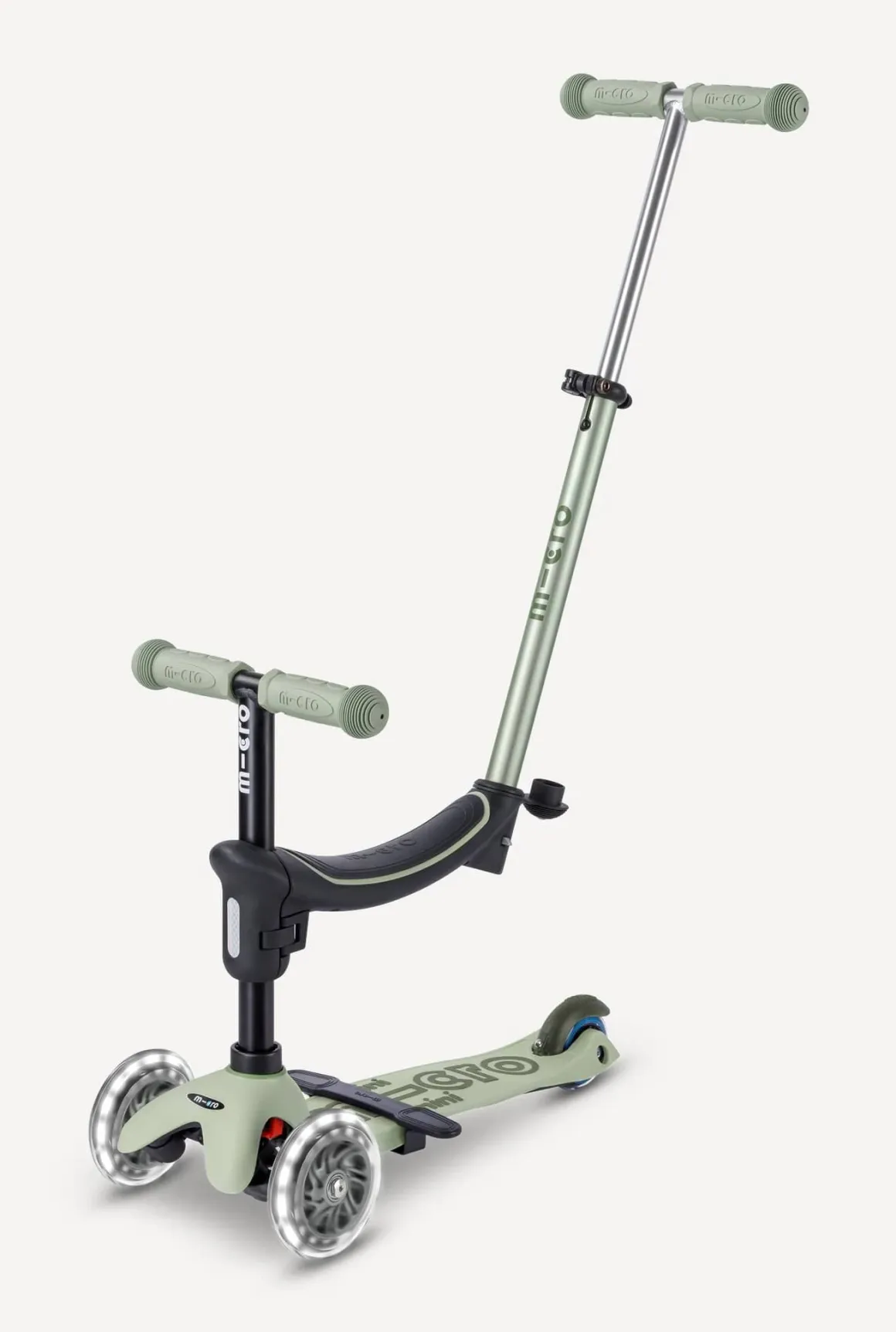 Micro Kickboard Mini Deluxe Rock & Go LED Scooter - Olive Sage