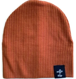 millie+roo Rib Beanie - Rust, Medium (18M-4Y)