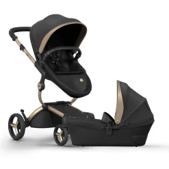 Mima Xari Max Stroller + Bassinet Bundle - Black / Gold / Black