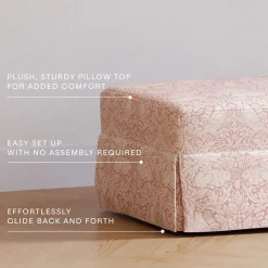 Morris & Co. x Namesake Crawford Gliding Ottoman - Pure Brer Rabbit in Rose