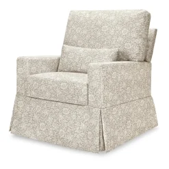 Morris & Co. x Namesake Crawford Pillowback Comfort Swivel Glider - Mallow in Ash
