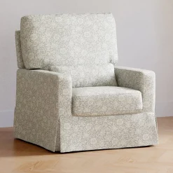 Morris & Co. x Namesake Crawford Pillowback Comfort Swivel Glider - Mallow in Ash